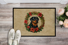 Load image into Gallery viewer, Rottweiler Christmas Flowers Doormat-24x36 Indoor / Outdoor Rug | Made in USA