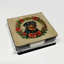 Load image into Gallery viewer, Rottweiler Christmas Flowers PU Leather Note Paper Holder