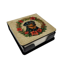 Load image into Gallery viewer, Rottweiler Christmas Flowers PU Leather Note Paper Holder
