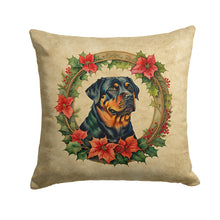 Load image into Gallery viewer, Rottweiler Christmas Flowers Throw Pillow - 14x14 Decorative Pillow – Art for Your Home &amp; Patio