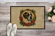 Load image into Gallery viewer, Saint Bernard Christmas Flowers Doormat