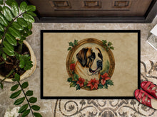 Load image into Gallery viewer, Saint Bernard Christmas Flowers Doormat