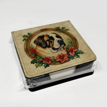 Load image into Gallery viewer, Saint Bernard Christmas Flowers PU Leather Note Paper Holder