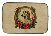 Load image into Gallery viewer, Saluki Christmas Flowers Dish Drying Mat
