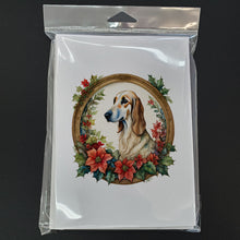 Load image into Gallery viewer, Saluki Christmas Flowers Greeting Cards - Blank Note Cards – 8-Pack of Artist-Designed Cards with Envelopes