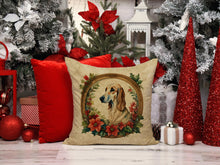 Load image into Gallery viewer, Saluki Christmas Flowers Throw Pillow