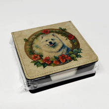 Load image into Gallery viewer, Samoyed Christmas Flowers PU Leather Note Paper Holder