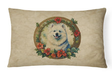 Load image into Gallery viewer, Samoyed Christmas Flowers Throw Pillow