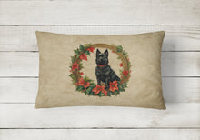 Load image into Gallery viewer, Schipperke Christmas Flowers Throw Pillow