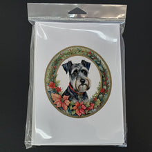 Load image into Gallery viewer, Schnauzer Christmas Flowers Greeting Cards - Blank Note Cards – 8-Pack of Artist-Designed Cards with Envelopes