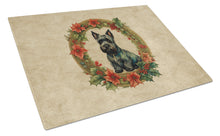 Load image into Gallery viewer, Scottish Terrier Christmas Flowers Glass Cutting Boards – Durable, Decorative Kitchen Art