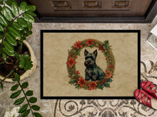 Load image into Gallery viewer, Scottish Terrier Christmas Flowers Doormat