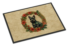 Load image into Gallery viewer, Scottish Terrier Christmas Flowers Doormat