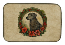 Load image into Gallery viewer, Scottish Deerhound Christmas Flowers Dish Drying Mat