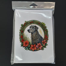 Load image into Gallery viewer, Scottish Deerhound Christmas Flowers Greeting Cards - Blank Note Cards – 8-Pack of Artist-Designed Cards with Envelopes