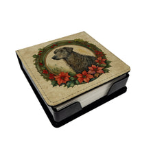 Load image into Gallery viewer, Scottish Deerhound Christmas Flowers PU Leather Note Paper Holder