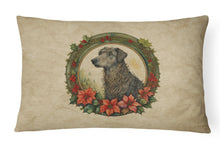 Load image into Gallery viewer, Scottish Deerhound Christmas Flowers Throw Pillow