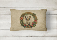 Load image into Gallery viewer, Sealyham Terrier Christmas Flowers Throw Pillow