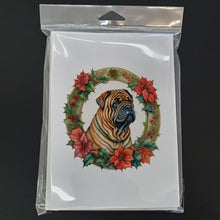 Load image into Gallery viewer, Shar Pei Christmas Flowers Greeting Cards - Blank Note Cards – 8-Pack of Artist-Designed Cards with Envelopes