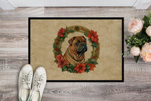 Load image into Gallery viewer, Shar Pei Christmas Flowers Doormat-24x36 Indoor / Outdoor Rug | Made in USA