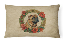 Load image into Gallery viewer, Shar Pei Christmas Flowers Throw Pillow