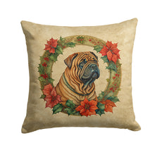 Load image into Gallery viewer, Shar Pei Christmas Flowers Throw Pillow