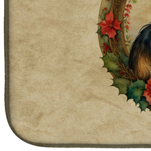 Load image into Gallery viewer, Sheltie Christmas Flowers Dish Drying Mat