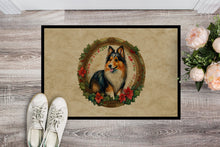 Load image into Gallery viewer, Sheltie Christmas Flowers Doormat-24x36 Indoor / Outdoor Rug | Made in USA