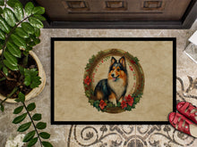 Load image into Gallery viewer, Sheltie Christmas Flowers Doormat