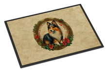 Load image into Gallery viewer, Sheltie Christmas Flowers Doormat