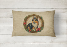 Load image into Gallery viewer, Sheltie Christmas Flowers Throw Pillow