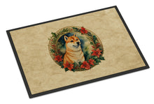 Load image into Gallery viewer, Shiba Inu Christmas Flowers Doormat-24x36 Indoor / Outdoor Rug | Made in USA