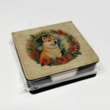 Load image into Gallery viewer, Shiba Inu Christmas Flowers PU Leather Note Paper Holder