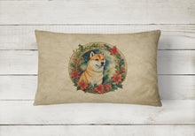 Load image into Gallery viewer, Shiba Inu Christmas Flowers Throw Pillow