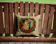 Load image into Gallery viewer, Shiba Inu Christmas Flowers Throw Pillow - 14x14 Decorative Pillow – Art for Your Home &amp; Patio