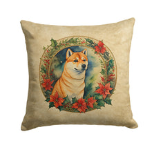 Load image into Gallery viewer, Shiba Inu Christmas Flowers Throw Pillow - 14x14 Decorative Pillow – Art for Your Home &amp; Patio