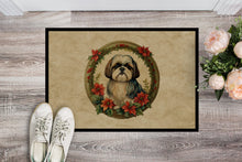 Load image into Gallery viewer, Shih Tzu Christmas Flowers Doormat-24x36 Indoor / Outdoor Rug | Made in USA