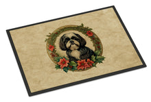Load image into Gallery viewer, Shih Tzu Christmas Flowers Doormat - 18X27 Indoor / Outdoor Rug | Made in USA