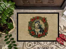 Load image into Gallery viewer, Siberian Husky Christmas Flowers Doormat-24x36 Indoor / Outdoor Rug | Made in USA