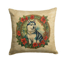Load image into Gallery viewer, Siberian Husky Christmas Flowers Throw Pillow - 14x14 Decorative Pillow – Art for Your Home &amp; Patio