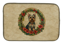 Load image into Gallery viewer, Silky Terrier Christmas Flowers Dish Drying Mat