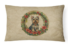 Load image into Gallery viewer, Silky Terrier Christmas Flowers Throw Pillow