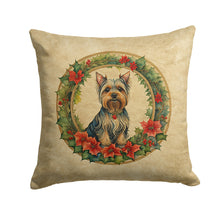 Load image into Gallery viewer, Silky Terrier Christmas Flowers Throw Pillow - 14x14 Decorative Pillow – Art for Your Home &amp; Patio