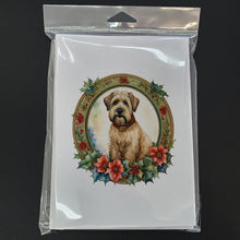 Load image into Gallery viewer, Wheaten Terrier Christmas Flowers Greeting Cards - Blank Note Cards – 8-Pack of Artist-Designed Cards with Envelopes