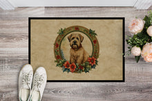 Load image into Gallery viewer, Wheaten Terrier Christmas Flowers Doormat