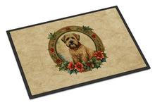 Load image into Gallery viewer, Wheaten Terrier Christmas Flowers Doormat