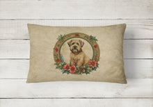 Load image into Gallery viewer, Wheaten Terrier Christmas Flowers Throw Pillow