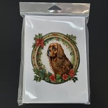 Load image into Gallery viewer, Sussex Spaniel Christmas Flowers Greeting Cards - Blank Note Cards – 8-Pack of Artist-Designed Cards with Envelopes