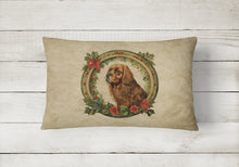 Load image into Gallery viewer, Sussex Spaniel Christmas Flowers Throw Pillow