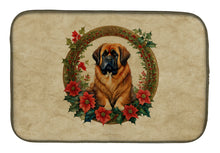 Load image into Gallery viewer, Tibetan Mastiff Christmas Flowers Dish Drying Mat